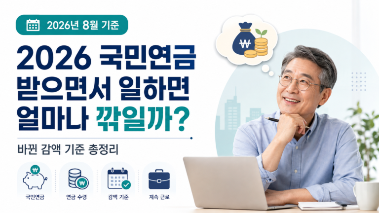 2026 국민연금 받으면서 일하면 얼마나 깍일까?